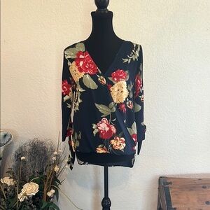West Kei Floral Wrap Blouse, size s